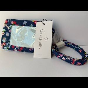 VERA BRADLEY ZIP ID HOLDER & MATCHING LANYARD SCATTERED WILDFLOWERS 25249-R48